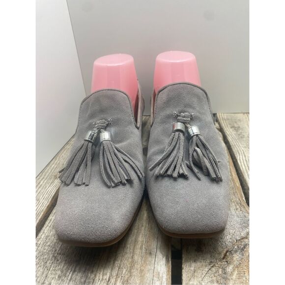 Franco Sarto Gray Suede Tassel Loafers Women’s Size 8.5M Slip On Flats Comfort - Picture 2 of 11